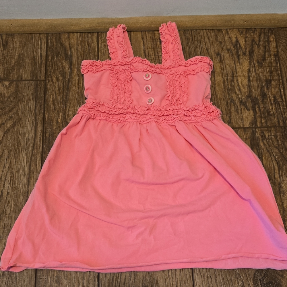 Pink Ruffled Sleeveless Dress